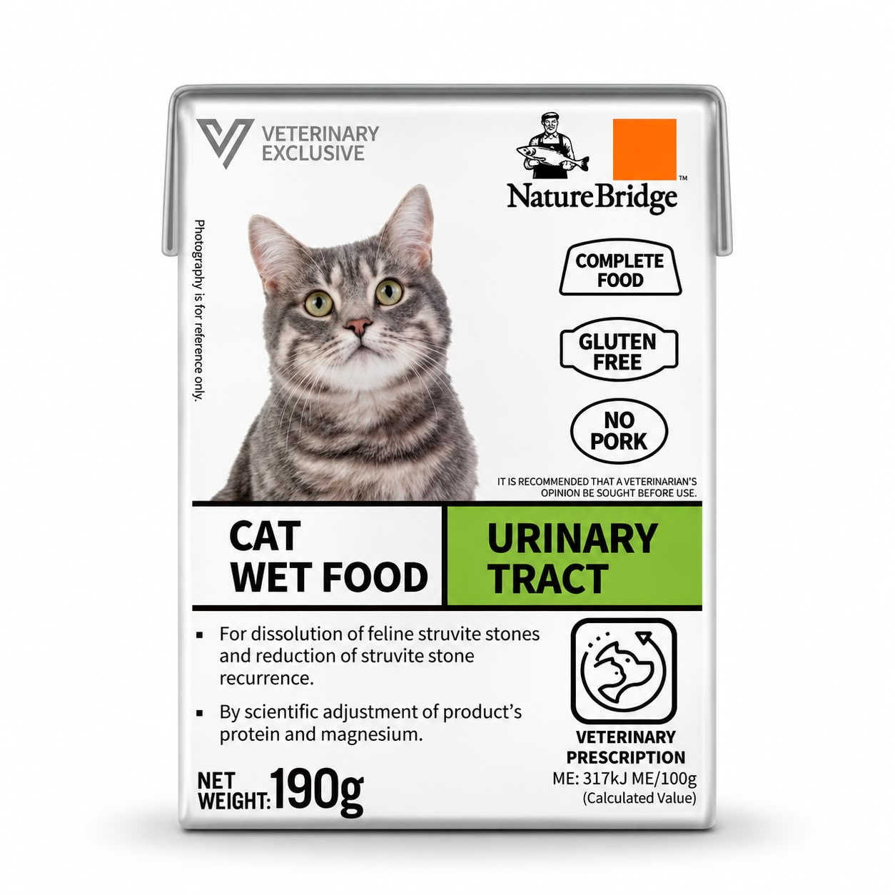 Nature Bridge Vet Complete Preion Wet Cat Food for Cat Urinary Tract - 190gm
